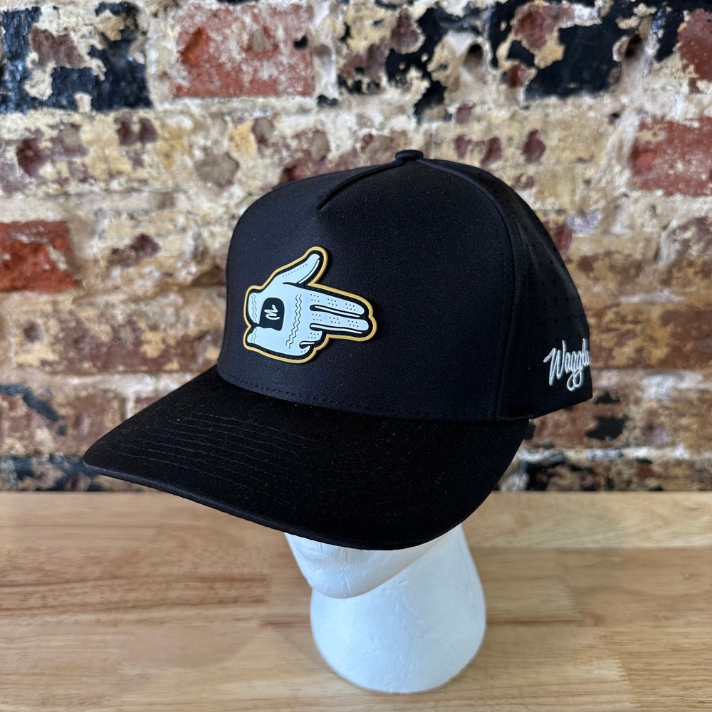 Waggle Shooter Men's Black Golf Snapback Cap Hat NWT